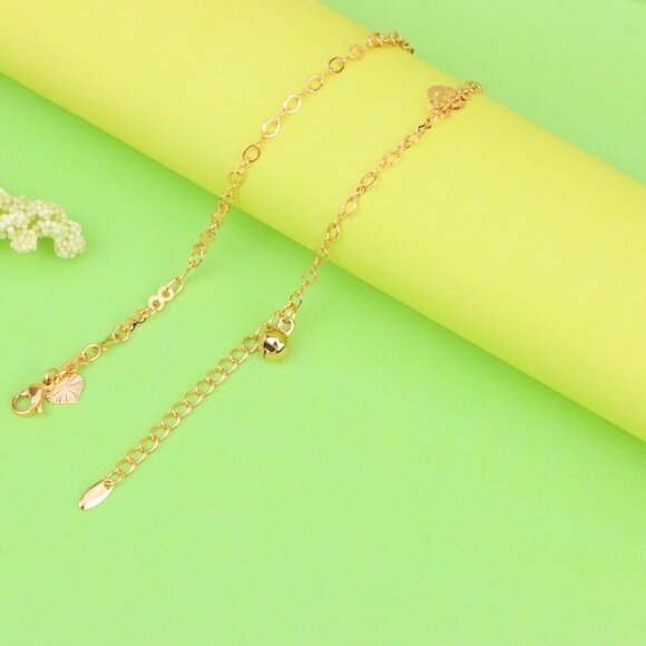 "Rose Gold Anklet with Charms & Bell, XPAL1179 - Picture 5 of 12